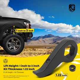 YHTAUTO 1-3 inch Front Leveling Lift Kit w/Hardware Fits 2011-2019 Chevy & GMC Models, Silverado Sierra 2500 HD 3500 HD, RWD/4WD, 8 Lug Only, Adjustable Torsion Keys Suspension Leveling Kit