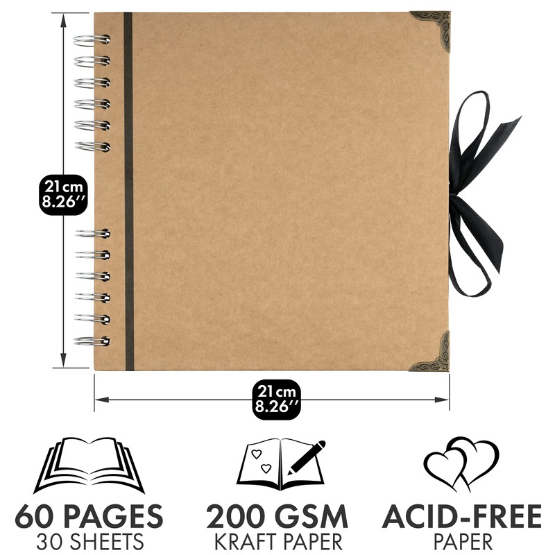 Bstorify Scrapbook Photo Albums 60 Pages (21 x 21 cm)