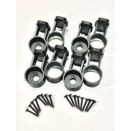 USA Tiki Torch Deck or Fence Mount fits Zoohar Solar Lights Flickering Flame Outdoor Torches and Other 1-1/4” Outside Diameter Poles (8, 4), Black, 1-1/4'' OD