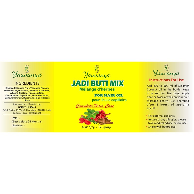 Yauvanya Make Your Own Hair Oil DIY Jadi Buti Mix
