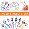 KEWUF Pack of 8 Animierte Children's Straws, Animierte Curly Party