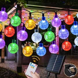 Onekka 60 LED 36FT Solar String Lights Waterproof, Indoor/Outdoor Crystal Globe Lights with 19 Lighting Modes, Solar Powered Patio Lights for Garden Yard Porch Wedding Party Decor