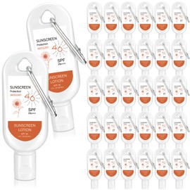 Leelosp 6 Pcs SPF 46 Mini Sunscreen with Carabiner 1oz/30ml Multi-pack Travel Water Resistant Sunscreen for Women Mother's Day Summer Beach Trip Gift Supplies Wedding Bridal Shower Thank Guest Gift