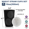 Wrova Wheat Straw Cups 16oz Set of 8 with Silicone