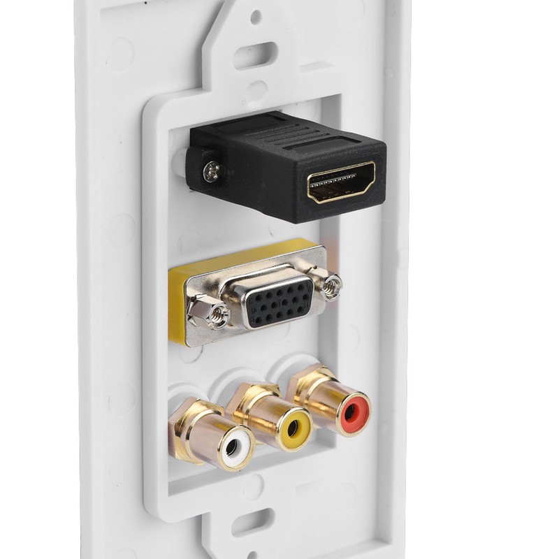 3 in 1 HDMI VGA RCA Ports Multimedia Panel Multi