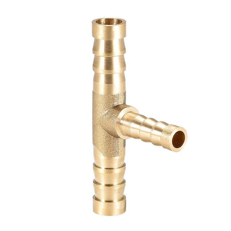 sourcing map Tee Brass Barb Fitting Reducer 3 Way, Fit