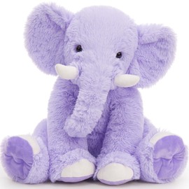 Tezituor 19.6 Inch Stuffed Elephant Giant Elephant Plush, Purple Elephant Stuffed Animal for Kids Gift for Girls Birthday Christmas Valentine's Day Themed Party Decorations