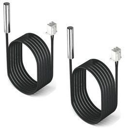 2-Pack 10K Temperature Sensor Probe, 1 Meter Waterproof Temp Sensor Probe, Stainless Steel 3950 NTC Temp Sensor Probe, Digital Temperature Transmitter Extension Cable