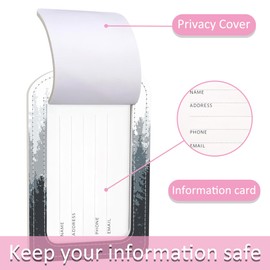 iapodiad Luggage Tags for Suitcase,2 Pack Vintage Forest Luggage Tag,PU Leather Id Label Luggage Tags with Stainless Steel Loop and Privacy Cover for Women Men Teens Travel