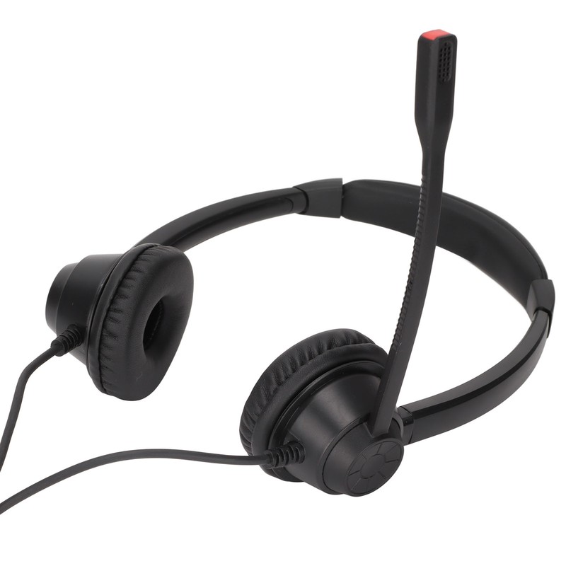 2.5mm Business Headset Binaural Corded Headset with HD Mic for