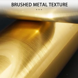 QDYMXUN Brushed Gold Peel and Stick Wallpaper Border, PVC Self Adhesive Removable Contact Paper, Waterproof Mirror Frame Sticker for Bathroom, Kitchen and DIY Decor (394''L x 7.88''W)