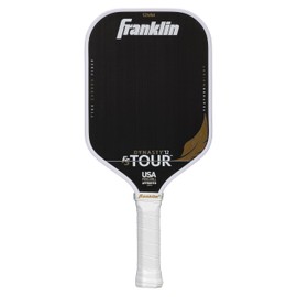 Franklin Sports Pro Pickleball Paddles - FS Tour Featherweight Series Lightweight Paddles - USA Pickleball Approved - Raw Carbon Fiber Surface - Dynasty - 12mm Polymer Core - White