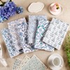 6 Pack Floral Kitchen Towels Blue Dish Cloth Quick Dry