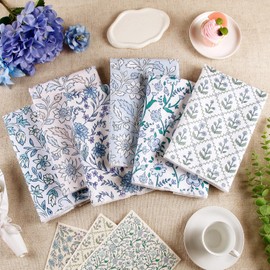 6 Pack Floral Kitchen Towels Blue Dish Cloth Quick Dry Soft Absorbent Spring Decorative Counter Tea Towels for Kitchen Home Gifts- 15.7 * 23.6 inch