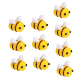 Tofficu 10pcs Wool Felt Bee Craft DIY Decoration Accessories for Clothing Hats and Costumes Adorable Felt Bee Ornaments for Boys and Girls Parties Nursery Decor and Creative Crafts