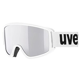 uvex topic FM Ski Goggles for Men and Women - Enlarged, Anti-Fog Field of View - Distortion-Free Vision - White/Silver-Lasergold Lite - One Size