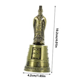 Zerodeko Handheld Bell Alloy Vintage Ornament for Home and Office Decor Multi Functional Statue Bell for Tabletop Decoration Housewarming Present