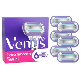 Gillette Venus Extra Smooth Swirl Ladies Razor Blade Refills - 6 Pack - 5 Long Lasting Blades for an Extra Smooth Shave That Lasts