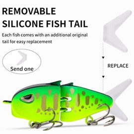 2 Pack Mini Glide Bait for Bass – Slow Sinking Wide S Motion Swimbait, Freshwater & Saltwater Lure, Realistic Raptor Fishing Lure, Ideal Fishing Gear Gifts for Men