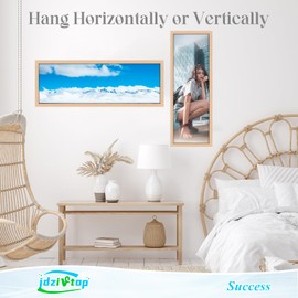 8x24 Frame Natural Woodgrain,Rustic 24x8 Picture Frame Beige, Art Pic Hanging Poster Frame, 8 by 24 Gallery Family Concert Portrait Photo Frame Anniversary/Birthday/Wedding/Thank you/Christmas Gift