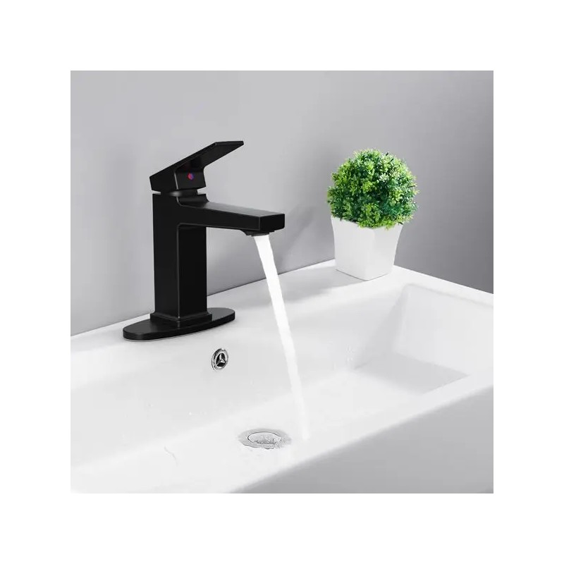 Matte Black Single Handle Basin Faucet for Bathroom & Laundry