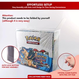 Collector's First Pick Plastic Booster Box Display Case for Pokemon Booster Box Long Term Storage Protection - Booster Box Display Case Protector - 0.5mm Thick Protective Display Case (Pack of 5)