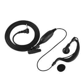 Auriculares en forma de G, auriculares walkie talkie de un solo pin de 2,5 mm, auriculares de radio bidireccionales, micrófono oculto PTT con gancho para la oreja suave para escuchar y hablar (2 pieza