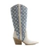 Dolce Vita Women's NAVENE Western Boot, Blue Floral Fabric, 7