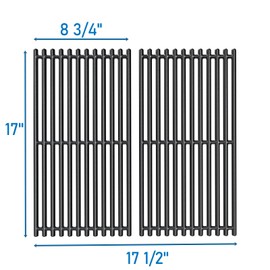 Uniflasy 17 x 8 3/4 Cast Iron Cooking Grate fits CharBroil Commercial 463644220 463632320 463642316 463245518 463630021 G369-0030-W2 2Burner Grill Replacement Part Grid for Nexgrill 720-0864M 720-0864