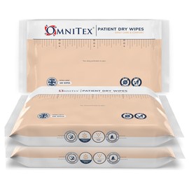 3x 100pk Omnitex Super Soft Durable Patient Dry Wipes | Extra Large, Feather Soft, Excellent Absorption | Made in UK | Adult Cleaning Wipes for Bed bath, Incontinence, outdoors | Rinse-Free Cleaning