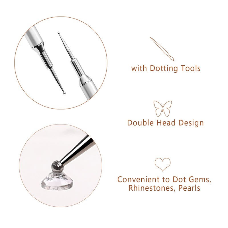 6PCS Nail Art Brushes Set for Gel Nail with Lid