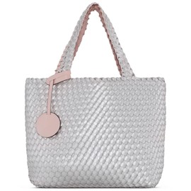 Ilse Jacobsen HORNBAEK BAG | Woven Reversible Tote (Rose/Silver)