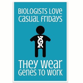 Biologists Love Casual Fridays They Wear Genes To Work Classroom Poster - 12 x 18 Inch - Science Biology Classroom Decor - Classroom Must Haves - Back To School Decor - CPS0470