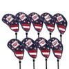 Leather Golf Club Iron Head Covers 9 Piece Set Headcover