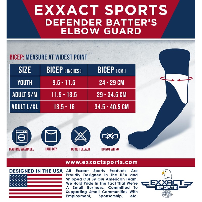 Exxact Sports Defender Baseball Elbow Guard, Batters Softball Elbow Guard