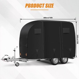 Kistrba 14-16FT Horse Trailer Cover for Most 2-Horse Trailers
