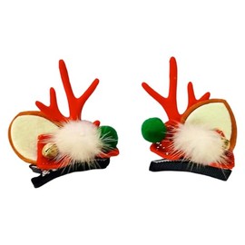 SHANRUN Christmas Antlers Hair Clips Headbands for Women Xmas Cute Reindeer Bow Hairpins Barrettes Head Bands Headdress for Adult Girls Party Decorations Christmas Festival Fashion Supplies,Red