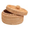 Cabilock Small Wicker Basket with Lid Mini Rattan Storage Basket