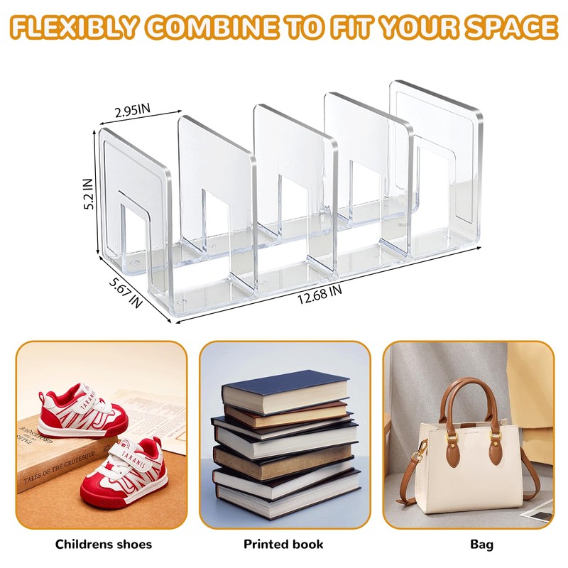 Kids Toddler Shoe Organizer Rack - Clear Acrylic Vertical Storage