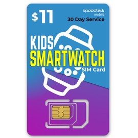 SpeedTalk Mobile $11 Preloaded SIM Card Kit for Kids Smart Watch GPS & Activity Tracking | 3 in 1 Simcard - Standard, Micro, Nano | Children GSM 5G 4G LTE Smartwatches Wearables | 30 Days Service Plan