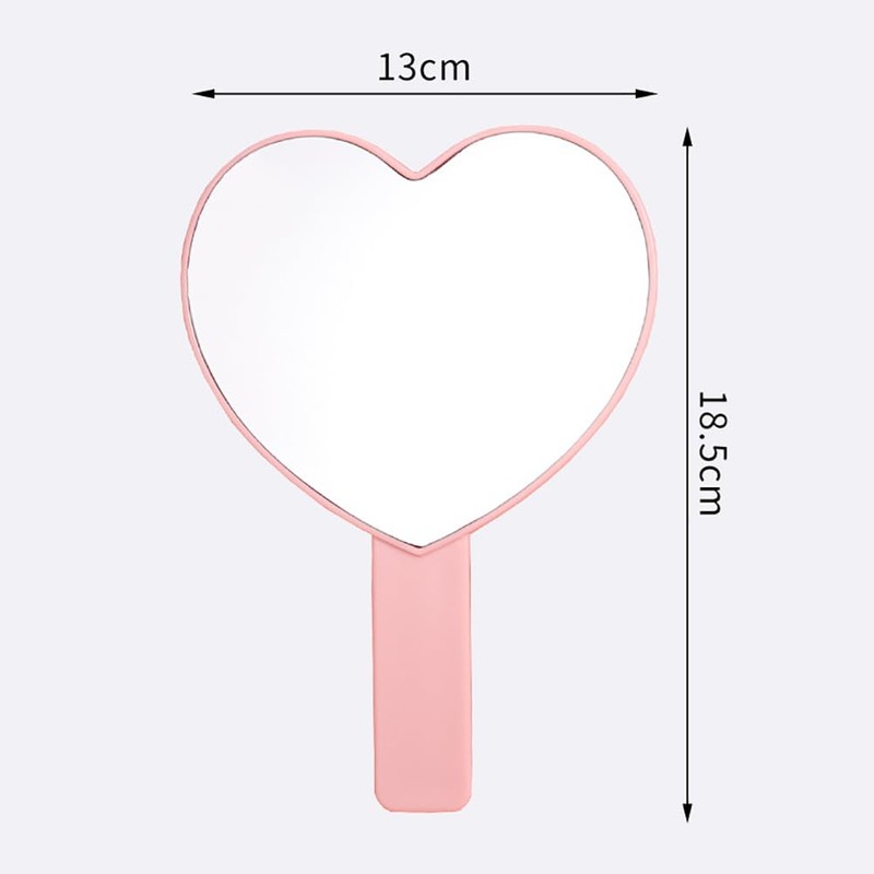 Heart Shaped Handheld Cute Travel Mirrors - Lightweight & Portable