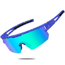 IKTOD Polarized UV400 Sports Sunglasses for Men, Women, and Youth – Baseball, Softball, Cycling Goggles for Kids, Flag Style