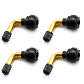 HABNI Pack of 4 90 Degree Roller Valve Brass Tubeless Valve Angle Valve Brass Snap-in for Cars, Motorcycles, Bicycles & Scooters