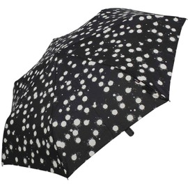 Knirps Slim Duomatic Paint Drops Pocket Umbrella, White, Minimal