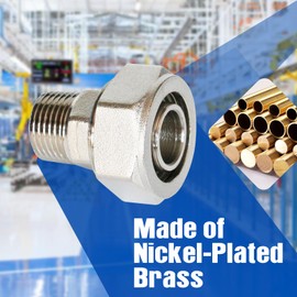 4PCS 3/4'' Straight Air Piping Fittings, 3/4'' x 1/2'' Male NPT Threads Adapter Fittings, Seal Taped Needed, Brass-Nickel Plated for Shop Compressed Air Line System