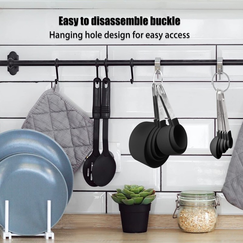 Songjum Stackable Measuring Cups and Spoons Set Plastic with Stainless