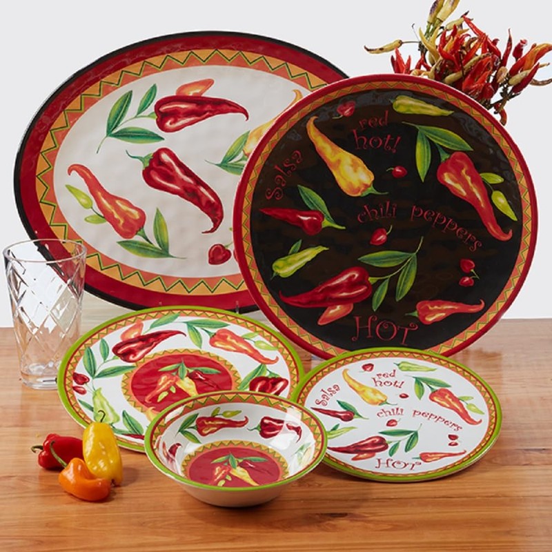 Certified International Red Hot Melamine Salad Plate, 9-inch Length