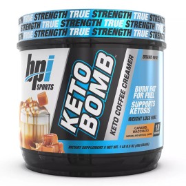 BPI Sports Keto Bomb Ketogenic Creamer for Coffee 18 Servings Caramel Macchiato