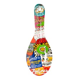New Orleans Iconic Food Logos Design Souvenir Spoon Rest (Ceramic)