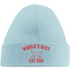 Hippowarehouse Worlds Best cat dad Embroidered Beanie Hat Blue with